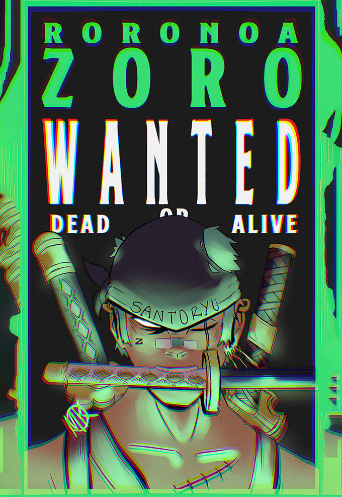 Zoro Wanted Green Rage Poster