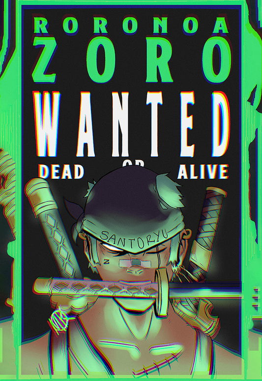 Zoro Wanted Green Rage Poster