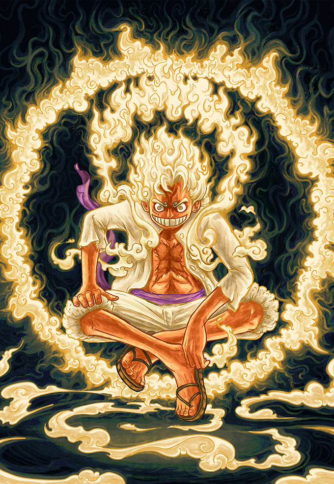 displate luffy gear 5 Luffy Gear 5 mode Poster – Posterwa