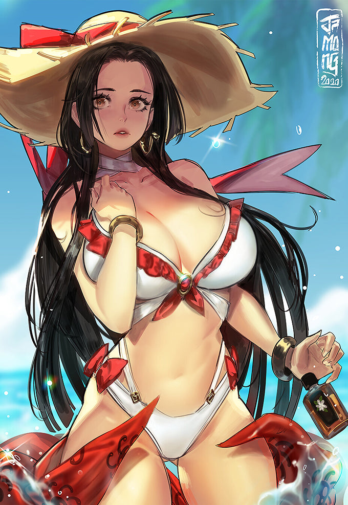 Boa Hancock Beach Hot Poster