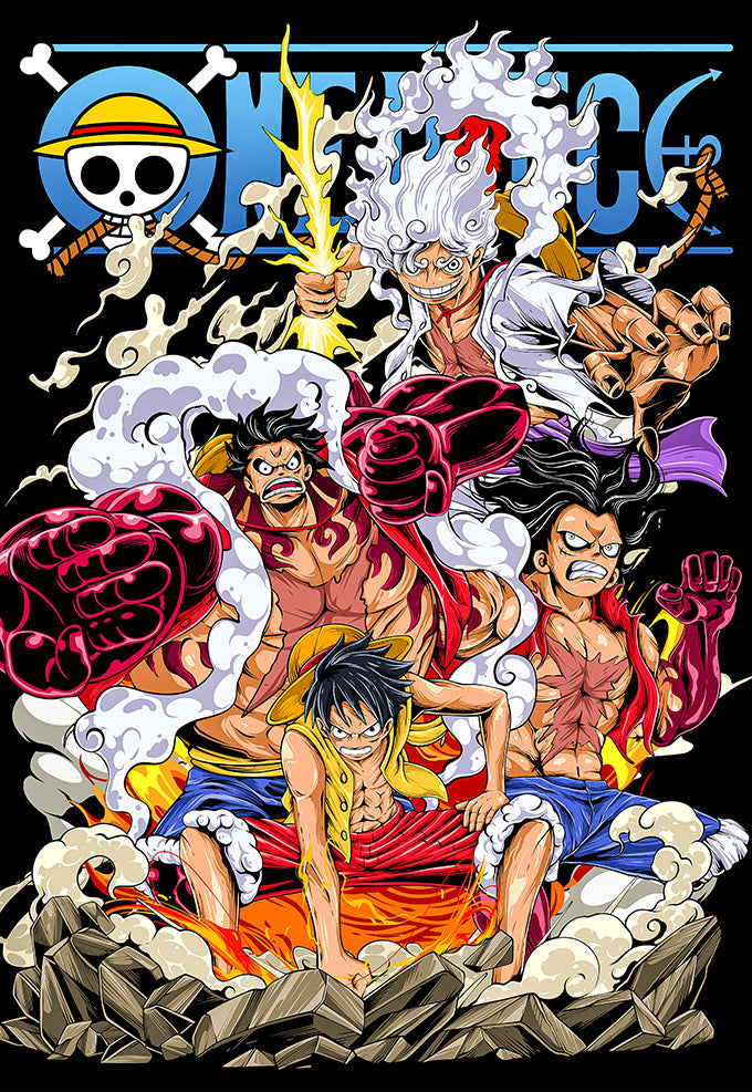 one piece luffy all gear Luffy All Gears Poster – Posterwa