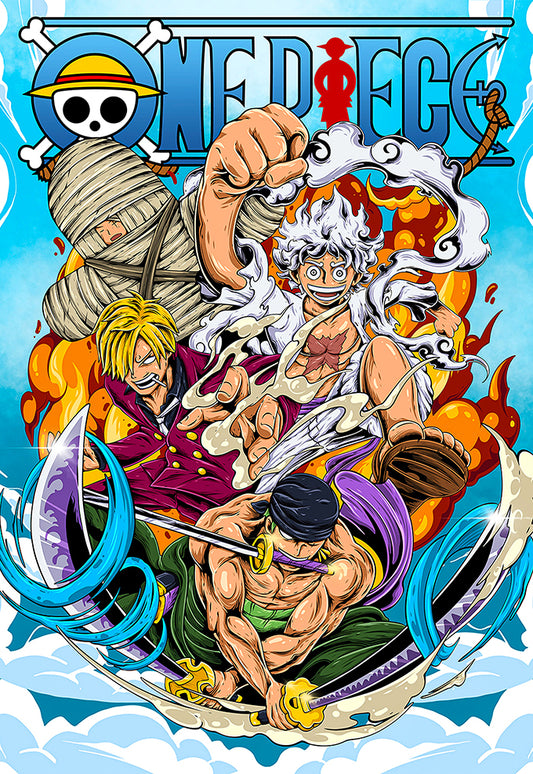 Monster Trio One Piece Luffy Crew Poster