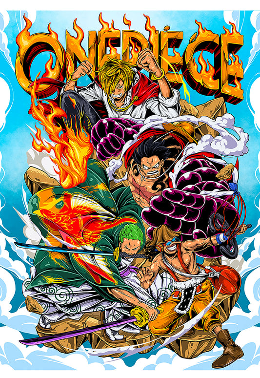 One Piece Crew Zoro Luffy Sanji Poster
