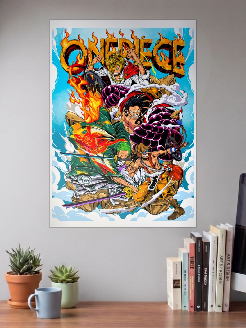 One Piece Crew Zoro Luffy Sanji Poster – Posterwa