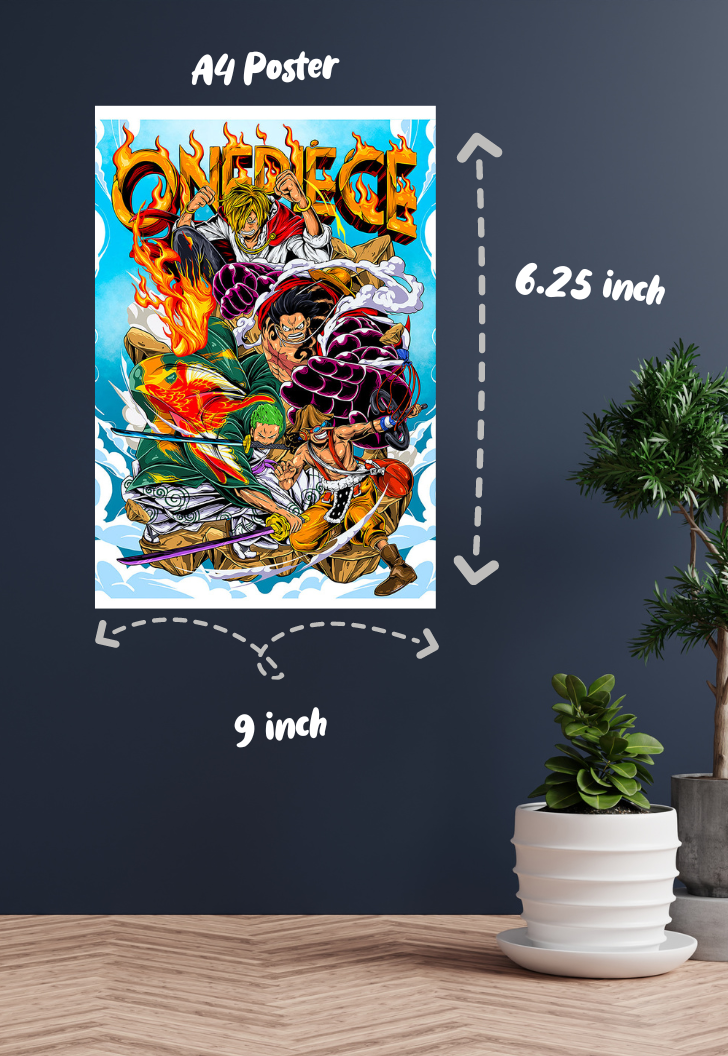 One Piece Crew Zoro Luffy Sanji Poster