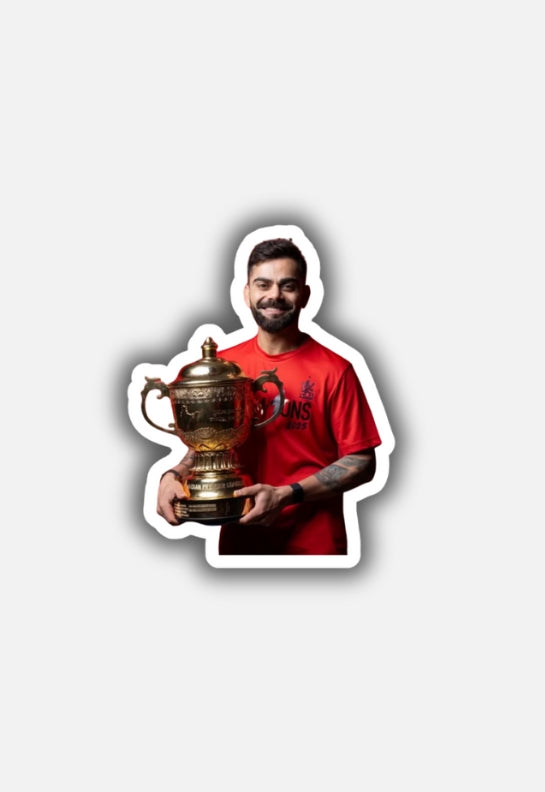 RCB Kohli with IPL Trophy Sticker | IPL | RCB Sticker