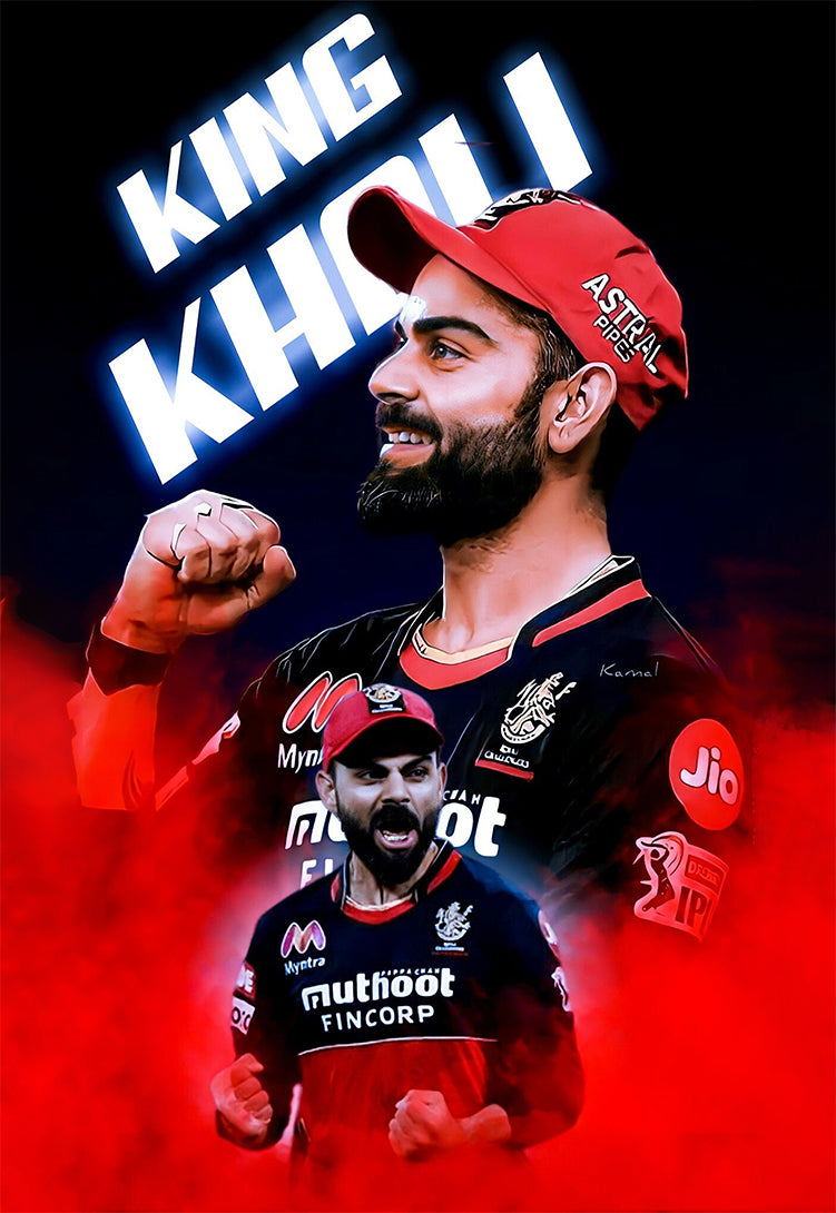 King Kohli Play Bold | RCB | Cricket Poster