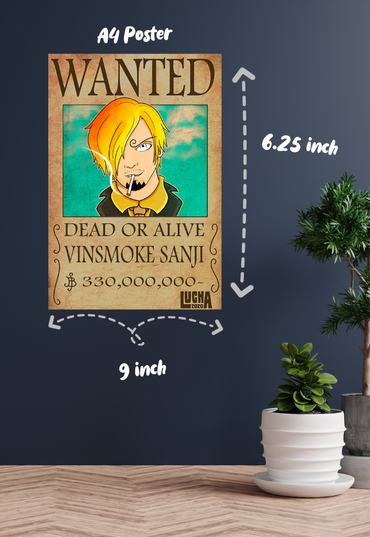 Vinsmoke Sanji Wanted Caricature Poster