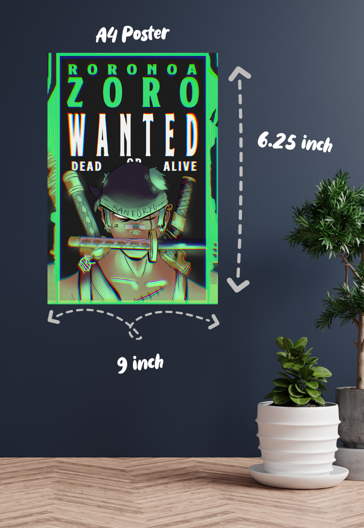 Zoro Wanted Green Rage Poster