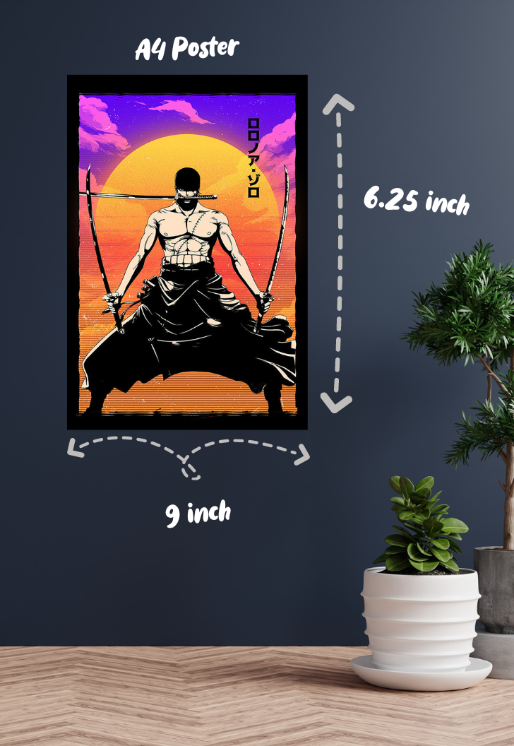 Rorona Zoro With 3 Swords Poster