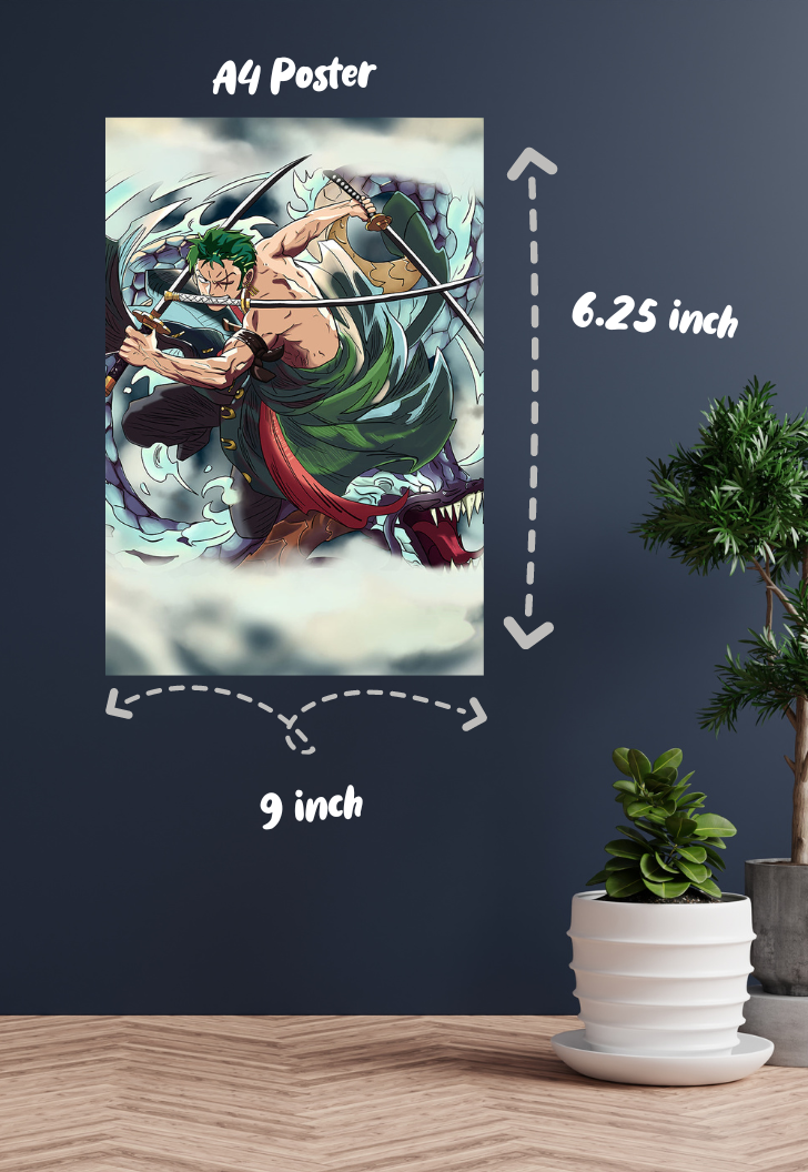 Roronoa Zoro With his Katanas Anime Poster