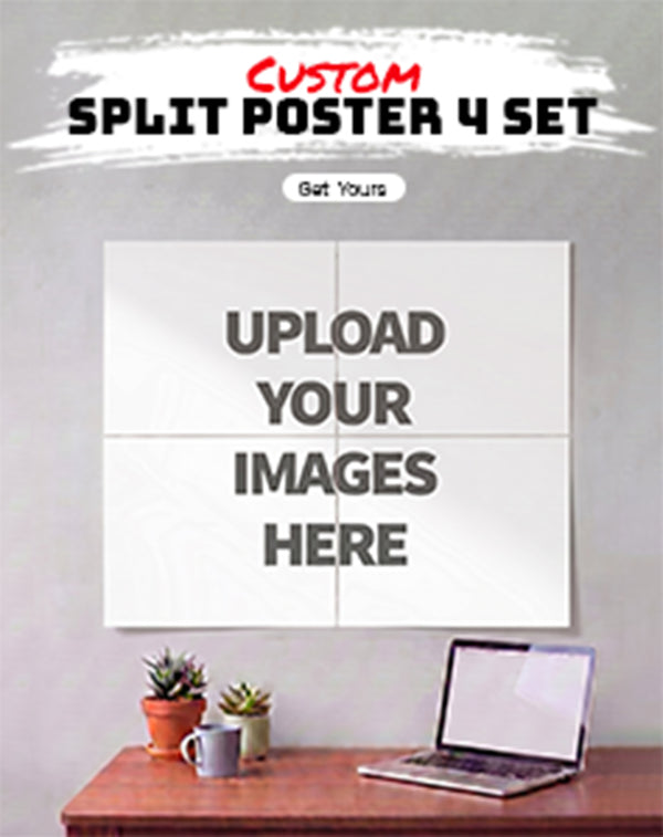 Custom 4-Split Poster mockup β upload your own photo