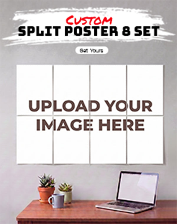 Custom 8-Split Poster mockup β upload your own photo