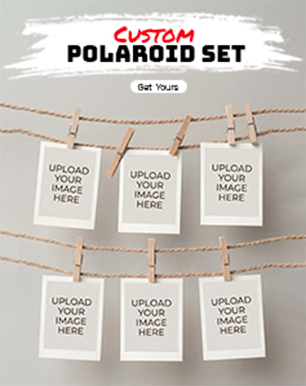 Custom Polaroid Set mockup β upload your own photo