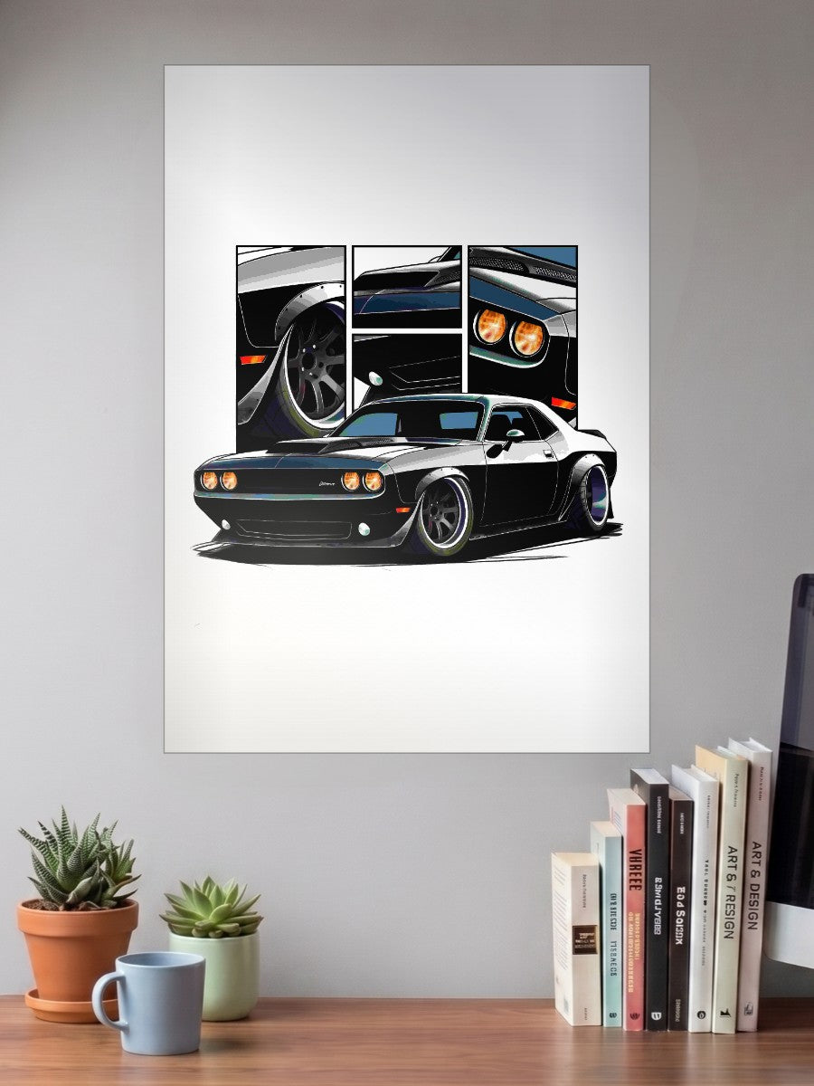Dodge Challenger SRT Car Poster – Posterwa