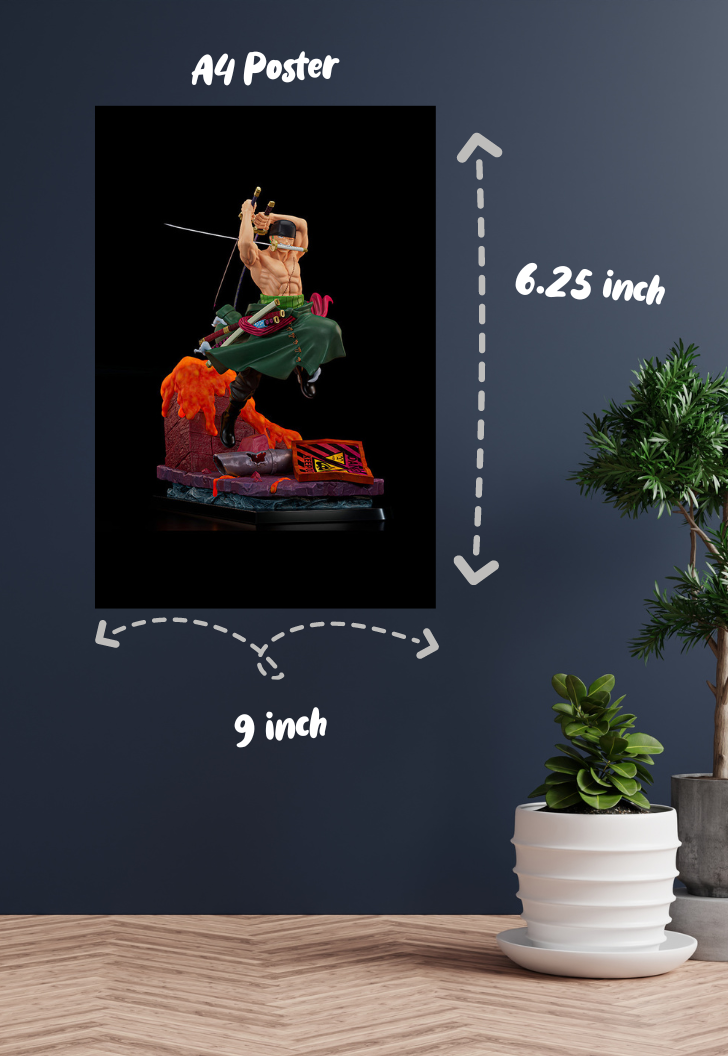 Zoro with Katanas Figurine Poster