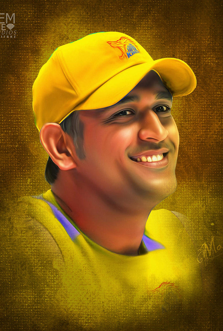 M S Dhoni CSK Poster
