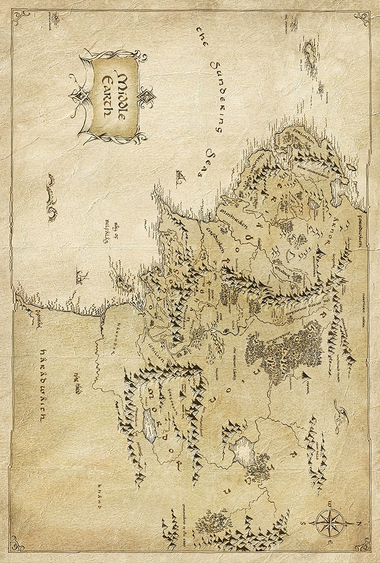 Middle Earth Map Poster – Posterwa