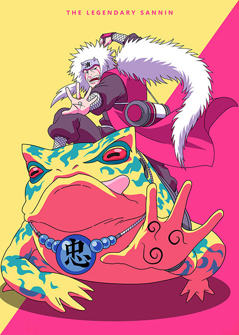 Gamakichi and Jiraiya Poster