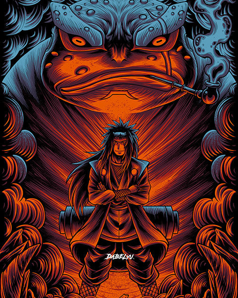 Gamakichi and Jiraiya sage mode Poster