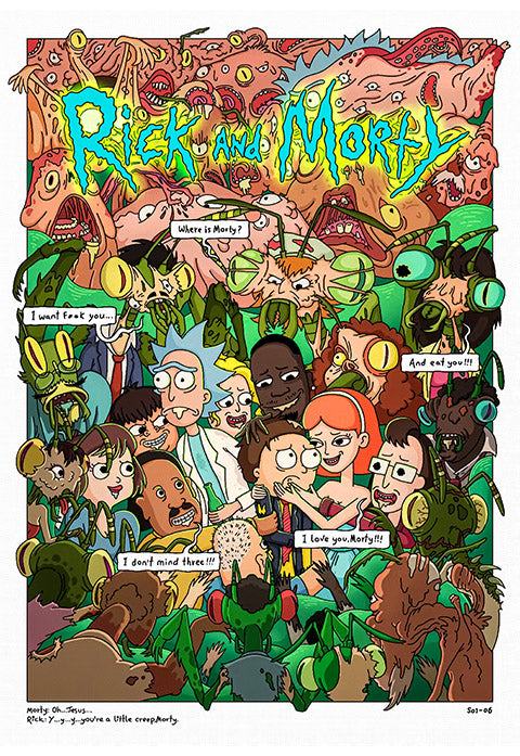 Rick and Morty collage Poster