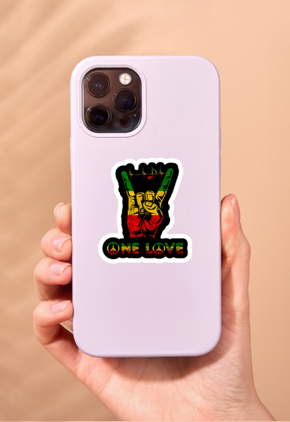 One Love Rasta Reggae Heavy Metal Sticker