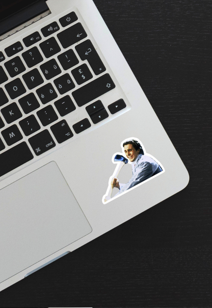 Patrick Bateman Holding Axe Sticker