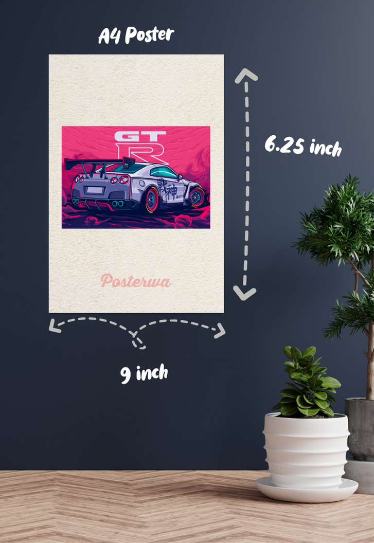 Nissan GTR Car Poster