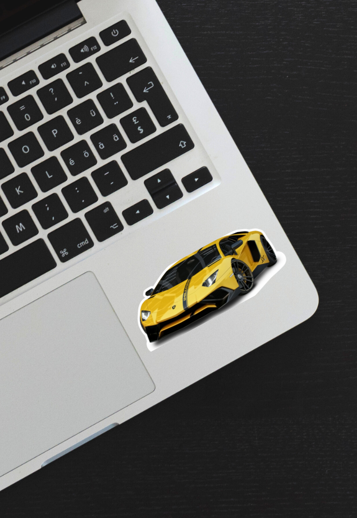 Lamborghini Yellow Aventador Sticker