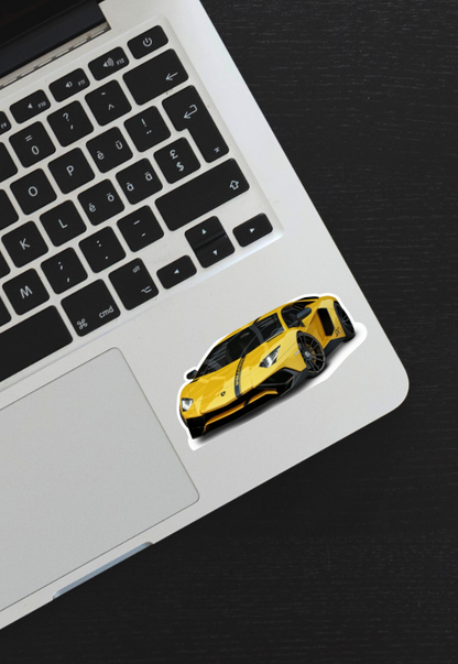 Lamborghini Yellow Aventador Sticker