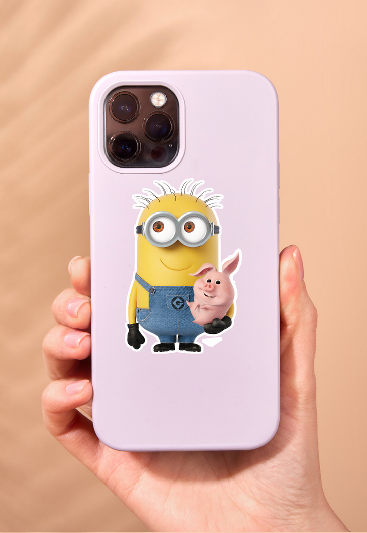 Minion With Pig Sticker