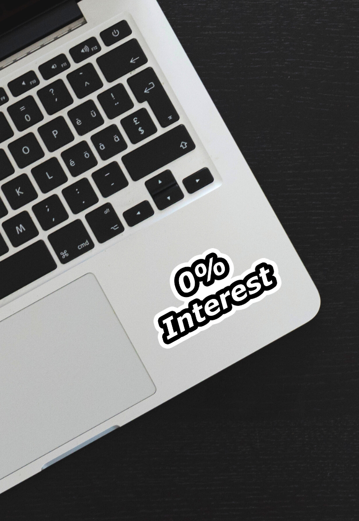 0% Interest Sticker