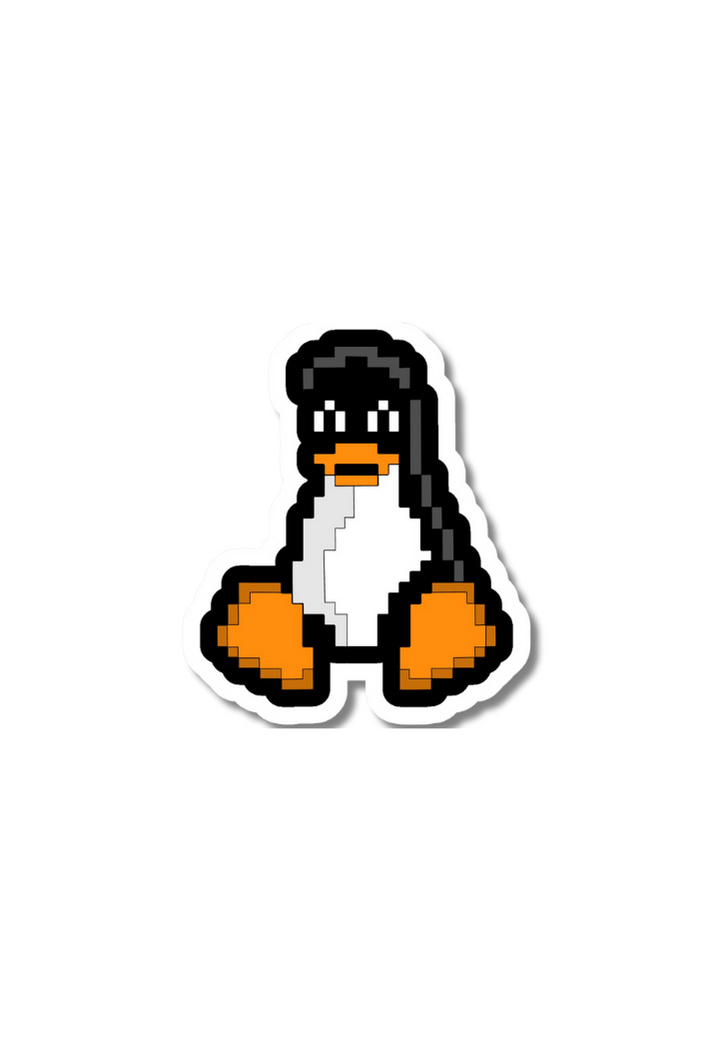 Linux Tux In Pixel Sticker