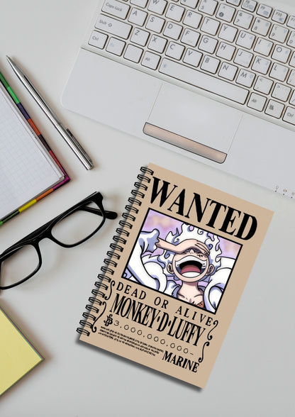 Notebook Diary Wanted Luffy | One Piece | Anime