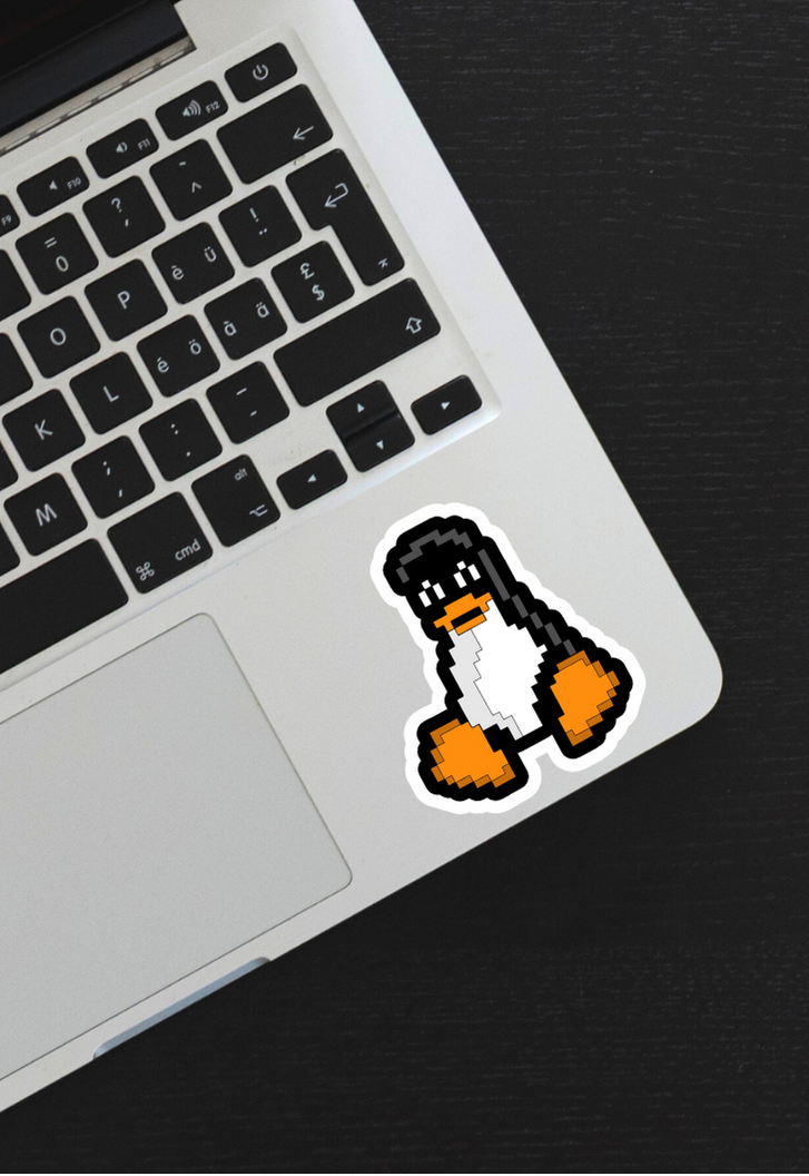 Linux Tux In Pixel Sticker