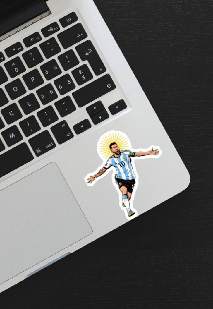 Lionel Messi Celebration With Argentine Sticker