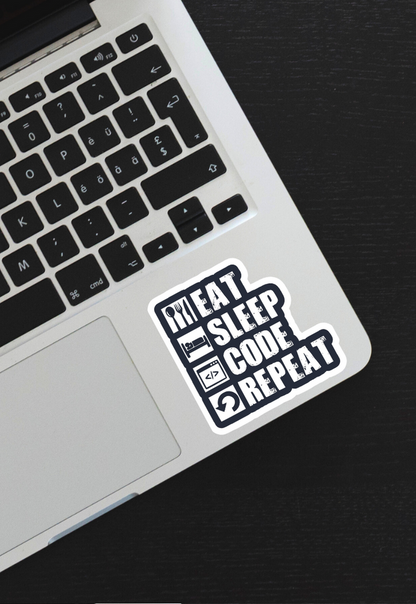 EAT SLEEP CODE REPEAT Sticker