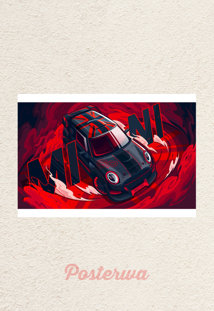 Mini Cooper Car Poster