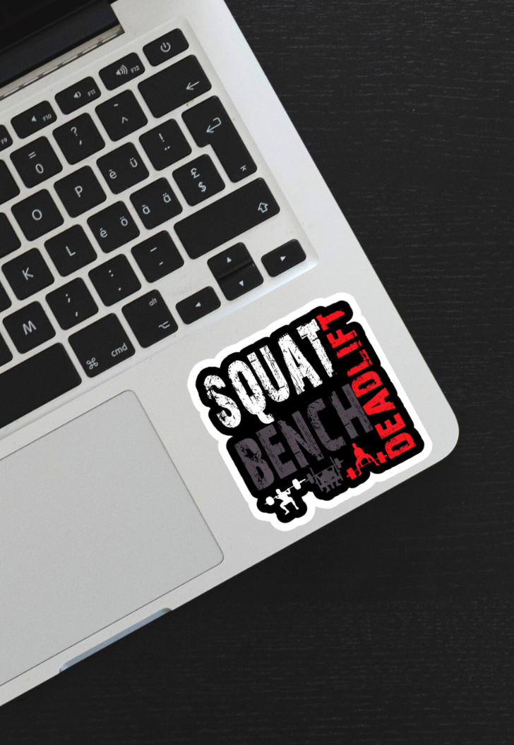 Squat Bench Deadlift Gym Sticker