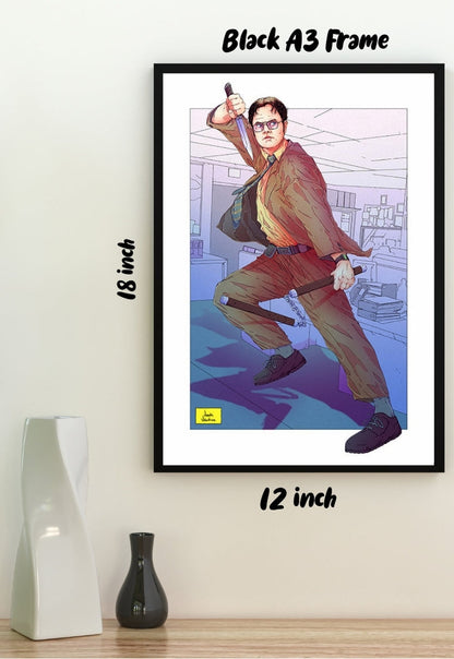 Dwight Schrute Action Poster