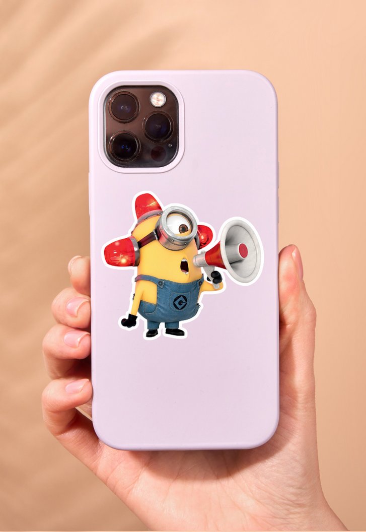 Minion Alert Transparent Sticker