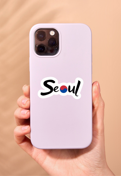 Seoul With Korean Flag Sticker