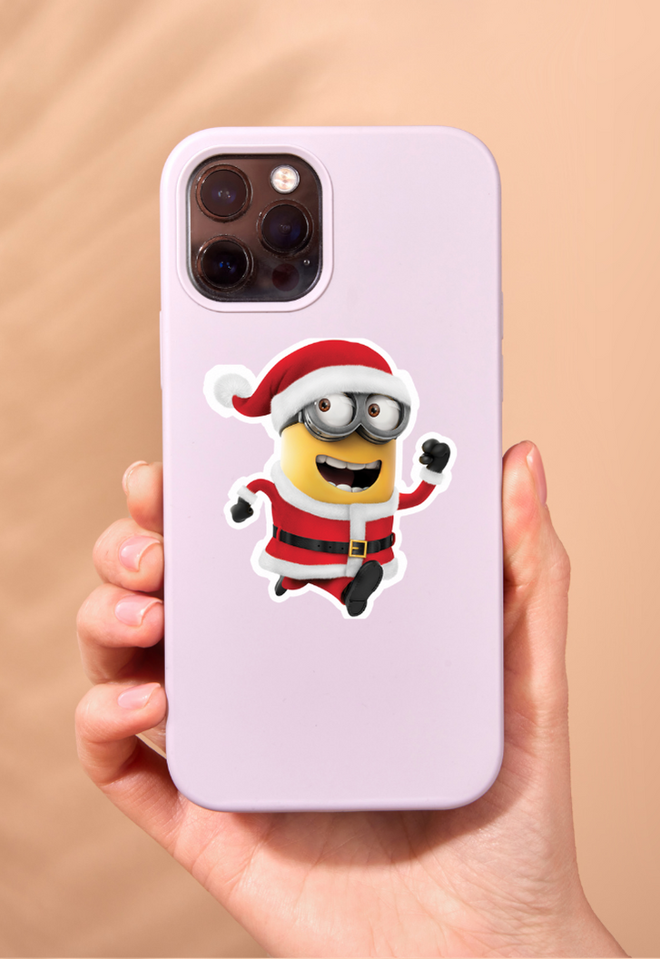 Transparent Minion Christmas Sticker