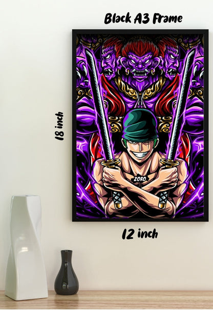 Zoro and red cyber punk Poster