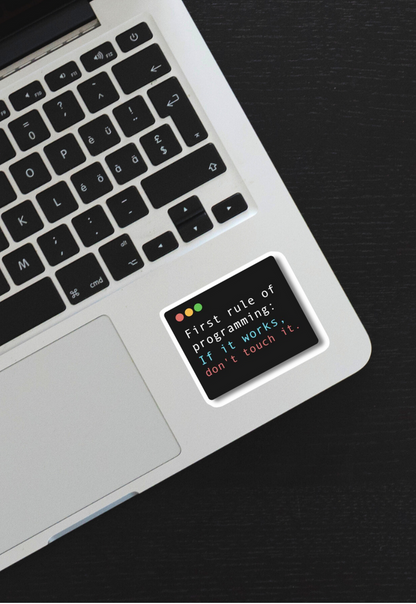 First Rule Of Programming Sticker