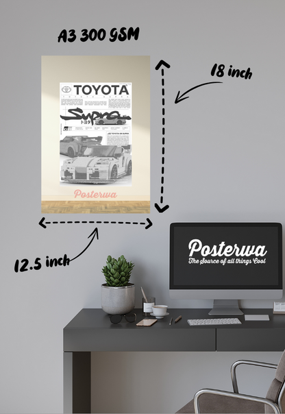 Toyota Supra Car Poster