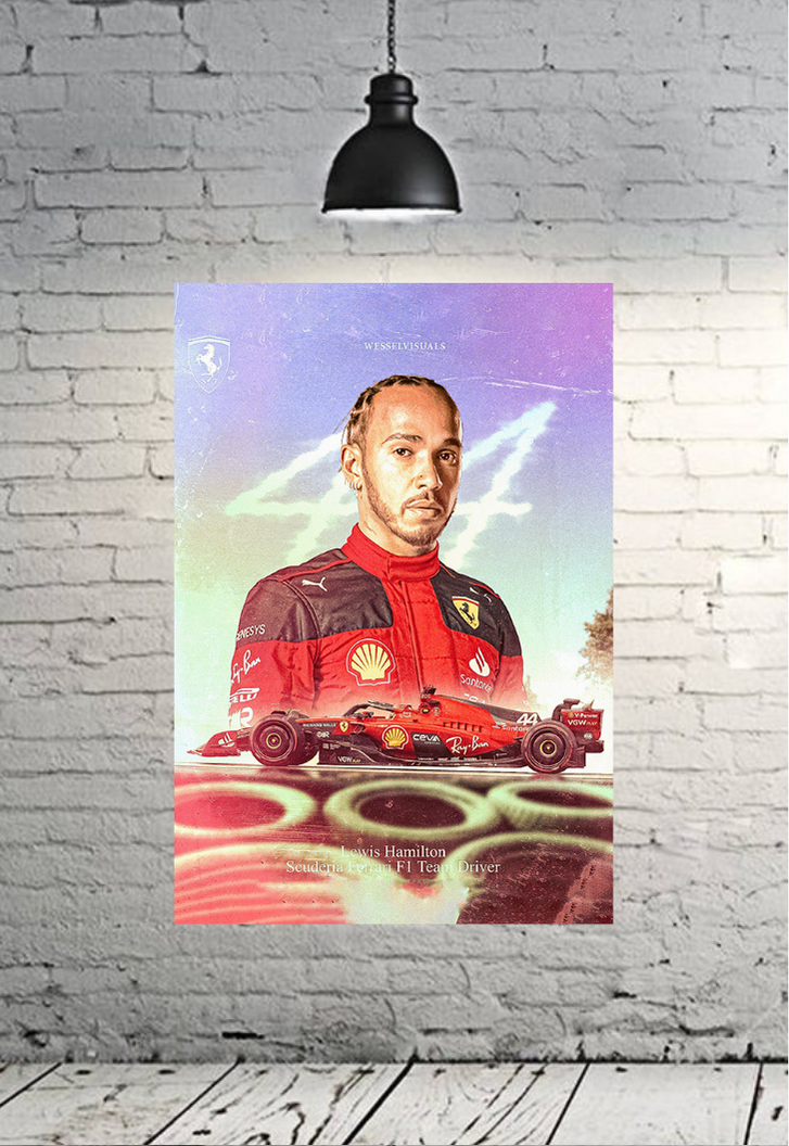 Lewis Hamilton Scuderia Ferrari F1 Poster