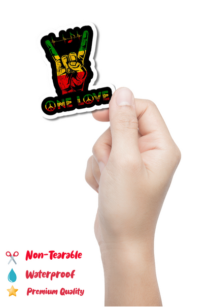 One Love Rasta Reggae Heavy Metal Sticker