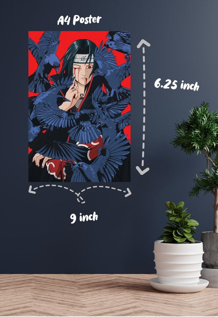 Itachi Uchiha Crow Poster