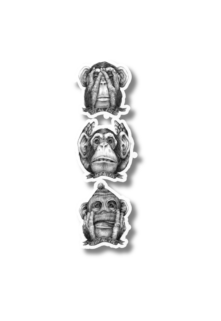 Three Wise Monkeys Sticker